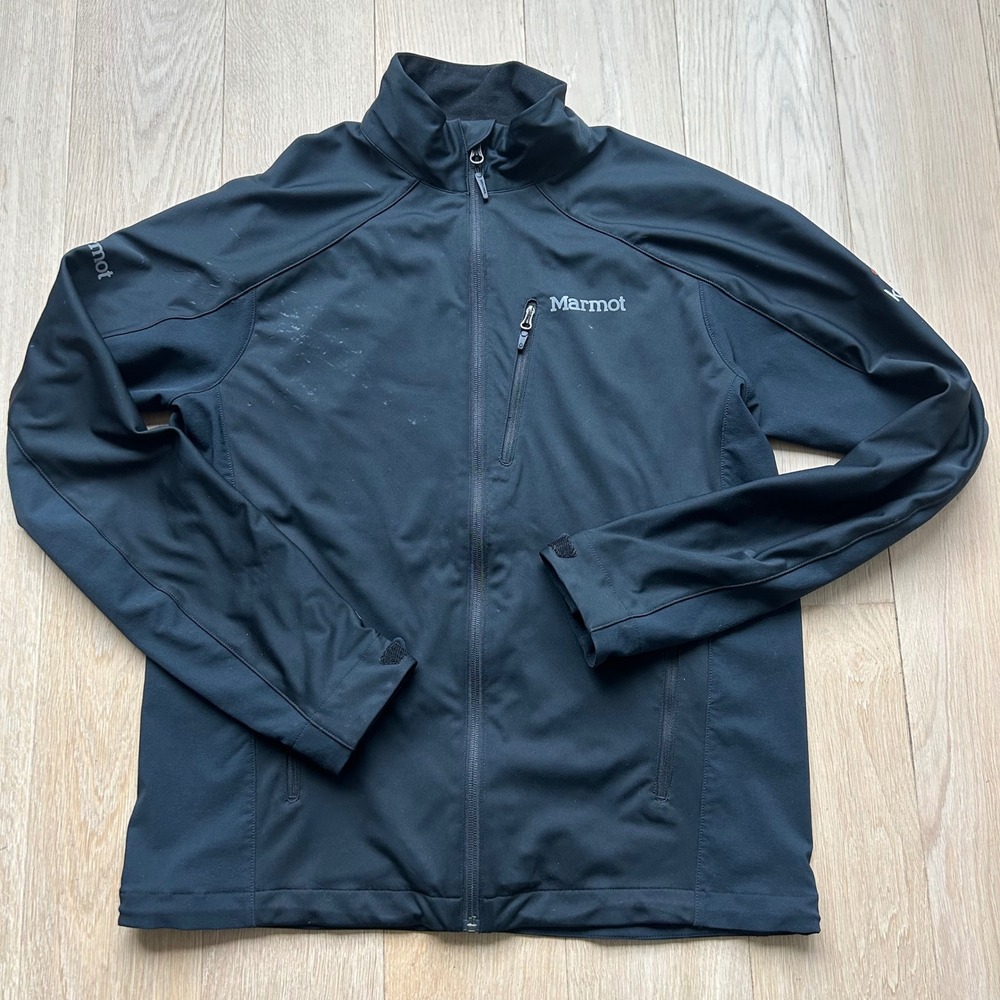 Marmot Gore Windstopper‎ Jacket Medium Black Softshell Full Zip Gorpcore Logo
